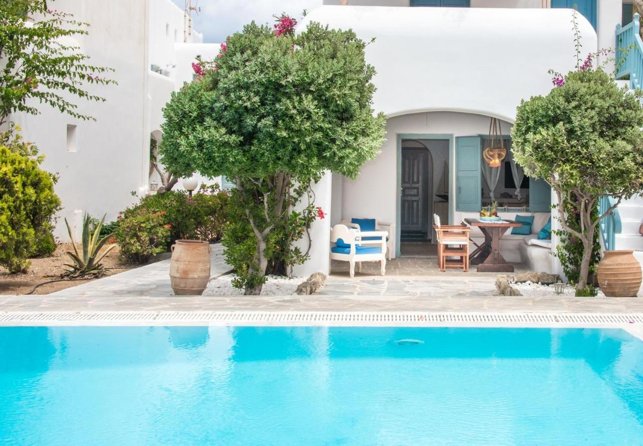 Mykonian Style W Shared Pool Houses & Nighttime Security Guard Ornos  Ngoại thất bức ảnh