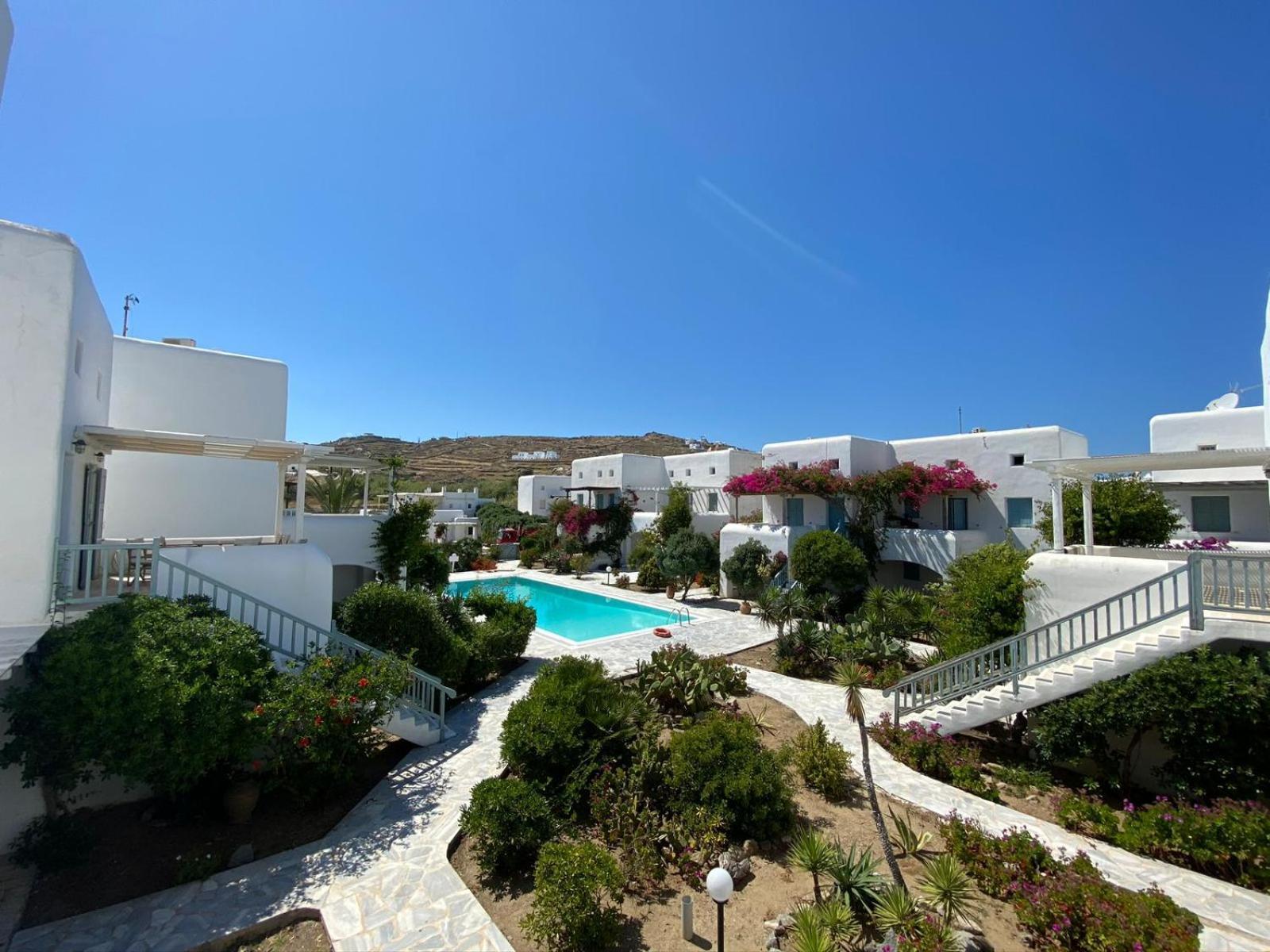 Mykonian Style W Shared Pool Houses & Nighttime Security Guard Ornos  Ngoại thất bức ảnh