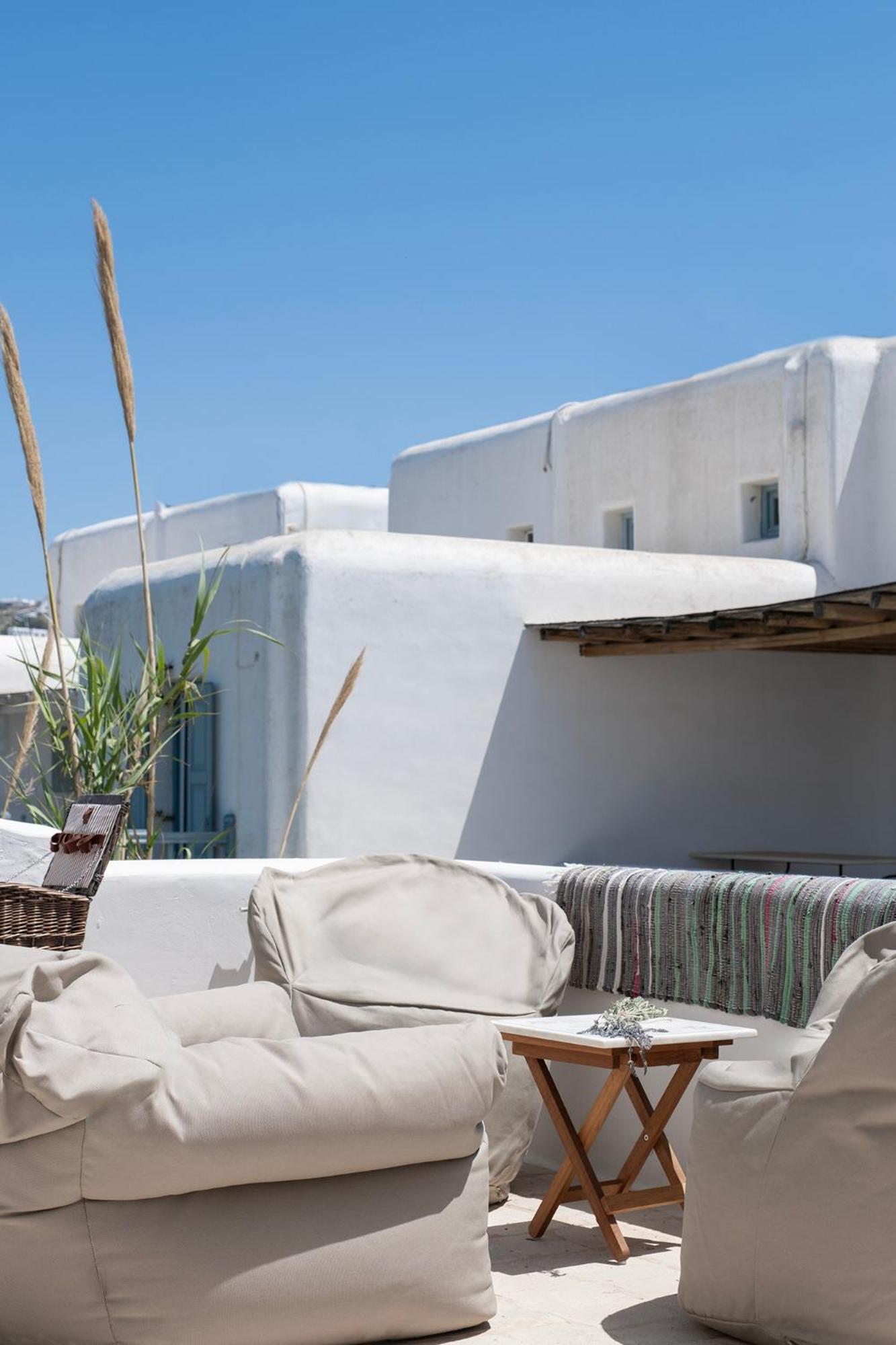 Mykonian Style W Shared Pool Houses & Nighttime Security Guard Ornos  Ngoại thất bức ảnh