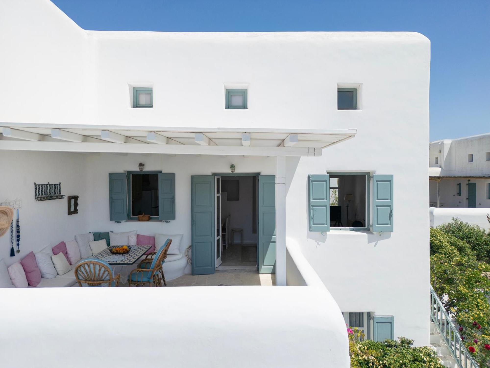 Mykonian Style W Shared Pool Houses & Nighttime Security Guard Ornos  Ngoại thất bức ảnh