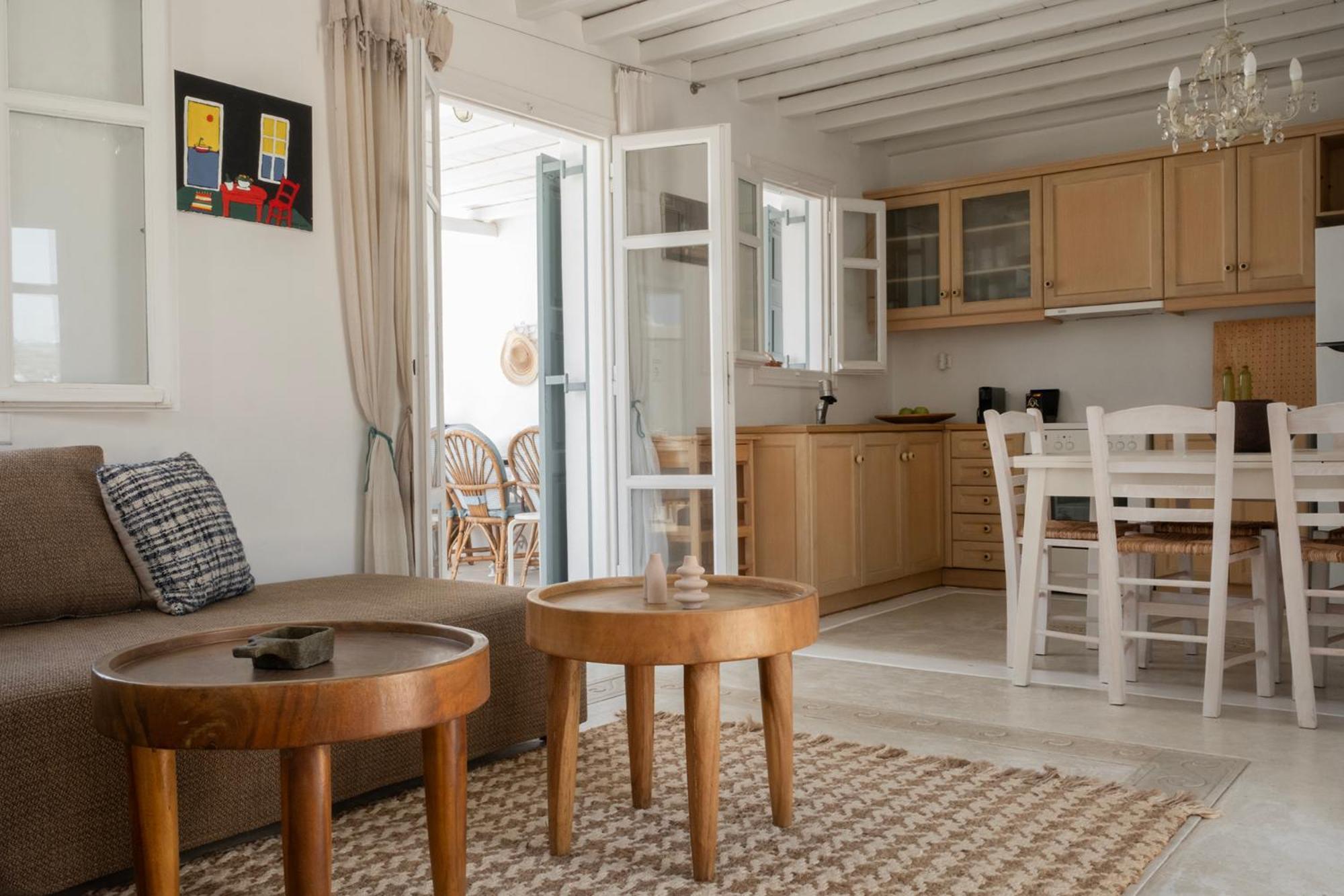 Mykonian Style W Shared Pool Houses & Nighttime Security Guard Ornos  Ngoại thất bức ảnh